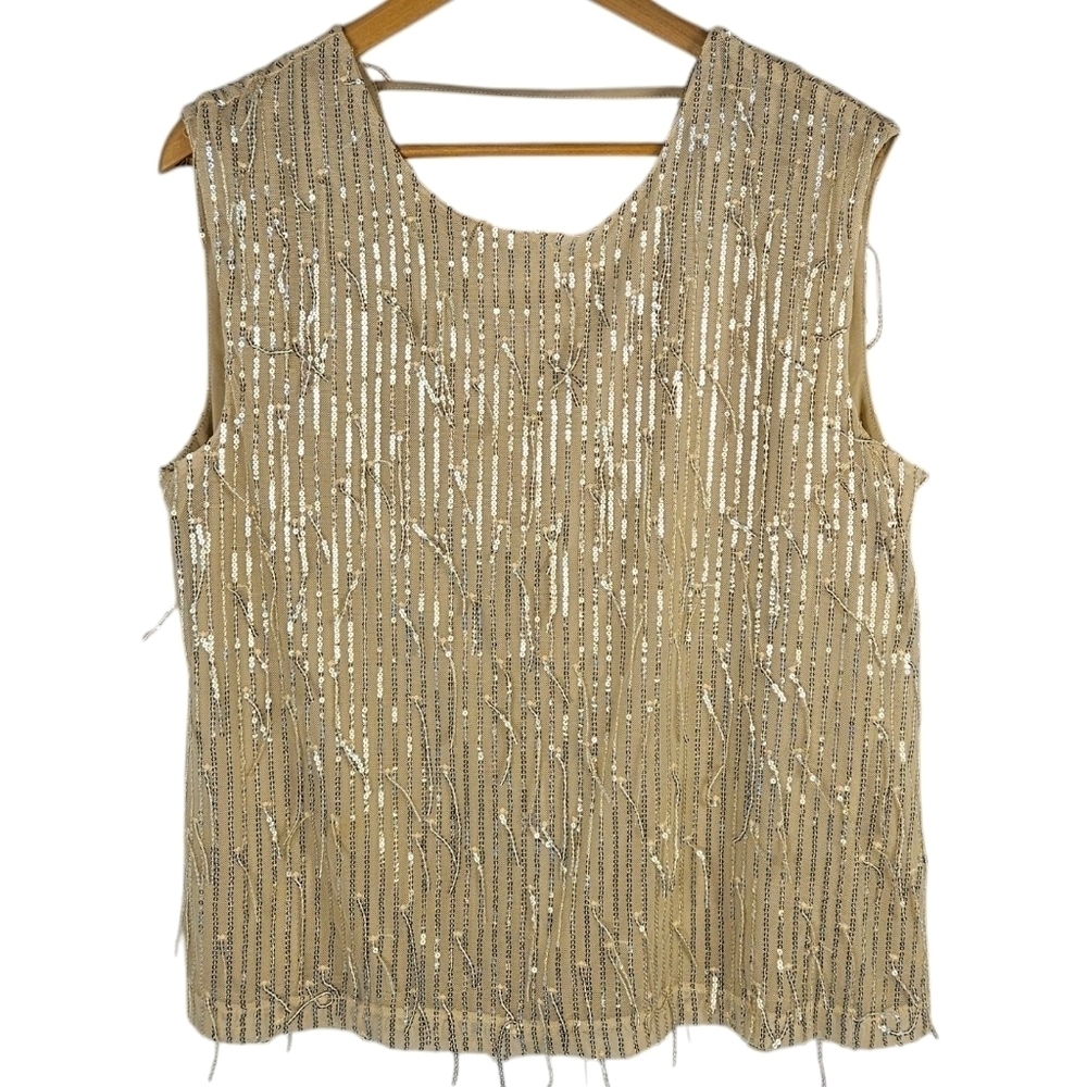Gold Sequin Sleeveless Top XL​​​​​​